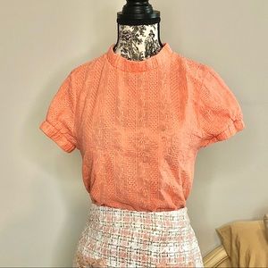 Peach Embroidered Top